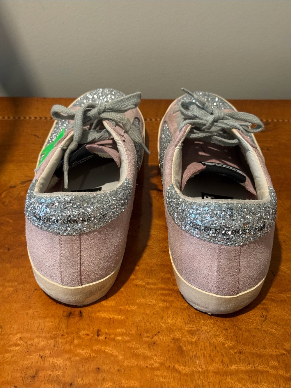 Golden Goose Superstar Sneakers - Silver Glitter/Pink Suede - Size 38-Worn once! - Picture 7 of 8